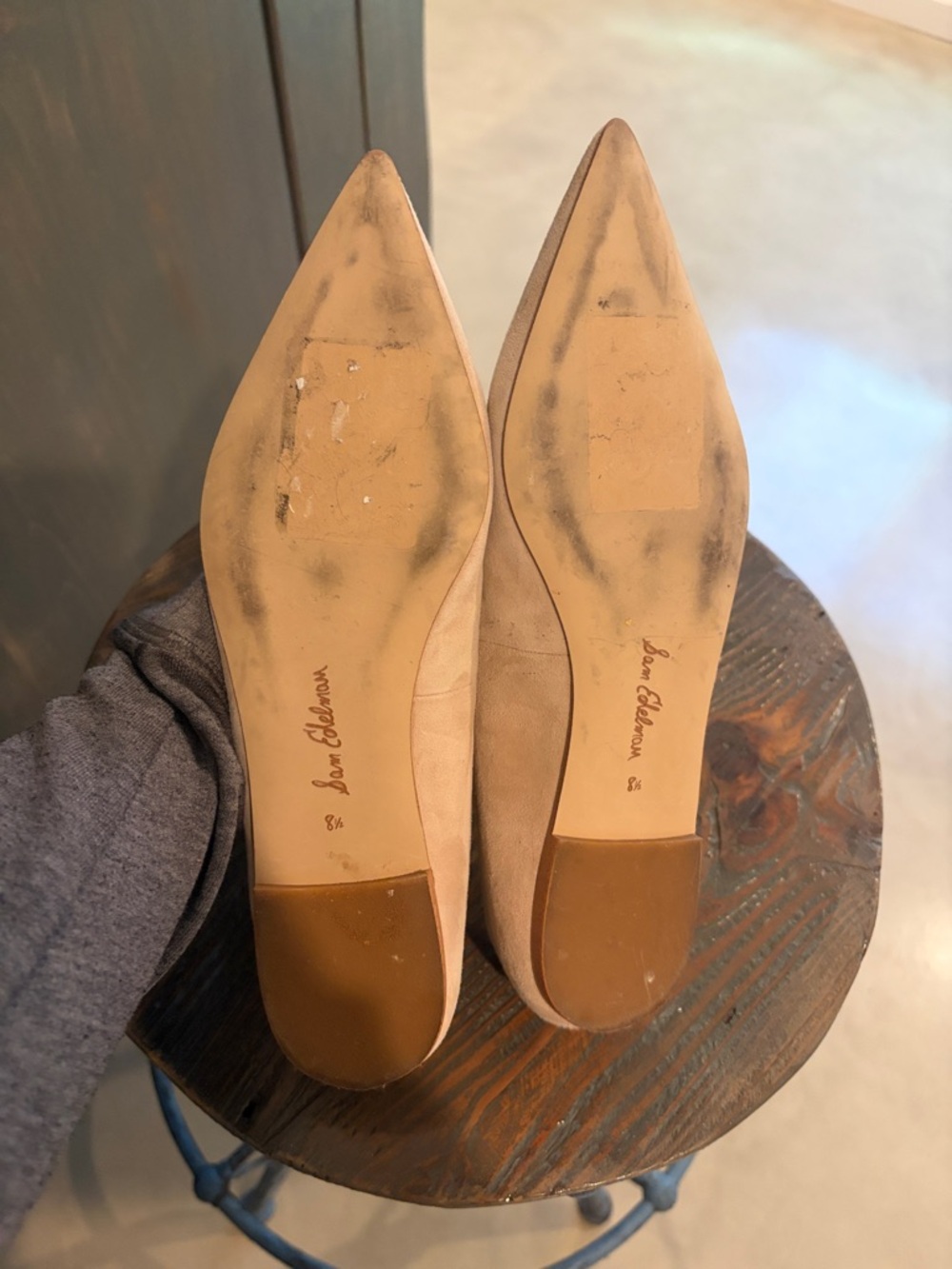 Sam Edelman Pointed Toe Suede Flats - Beige - Picture 4 of 5